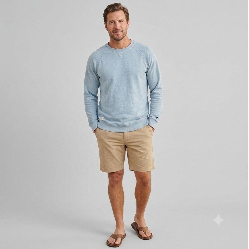 Johnnie-O Pamlico Sweatshirt Mens Small Ice Blue Good Raglan Crewneck JMKO2040